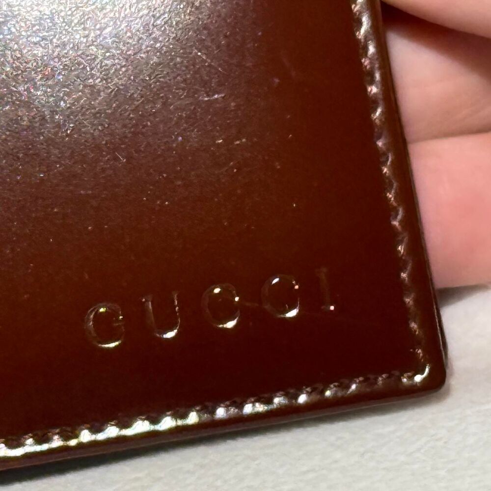 Gucci Men's Brown and Burgundy Wallet-purses
